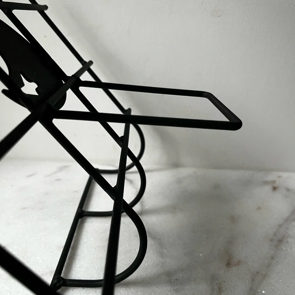 Black metal Cook Book Stand painting holder display with black cat…